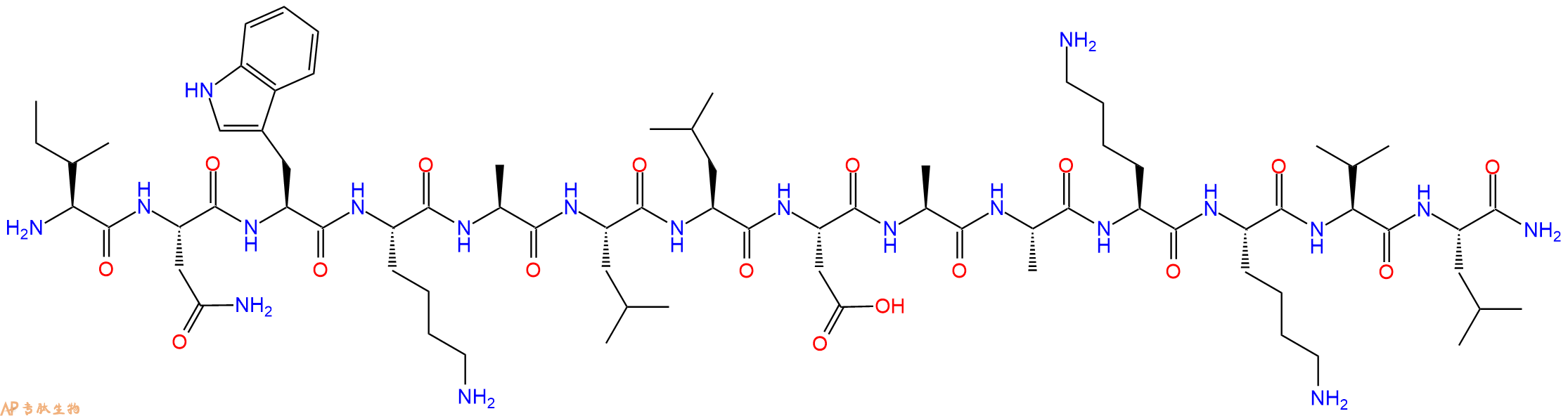专肽生物产品十四肽INWKALLDAAKKVL-NH2152647-12-6