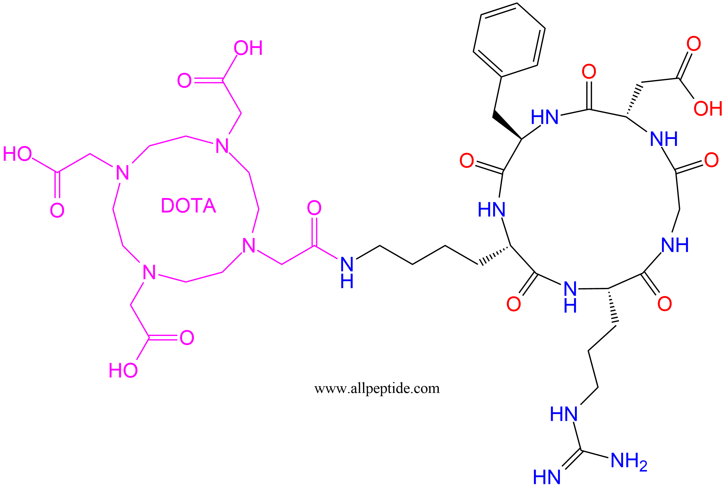 专肽生物产品c(RGD)环肽：DOTA-c(RGDfK)