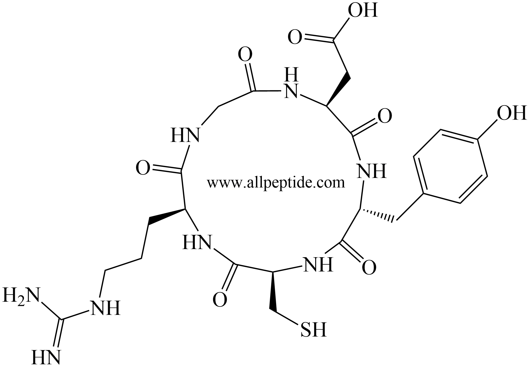 专肽生物产品c(RGD)环肽：c(RGDyC)