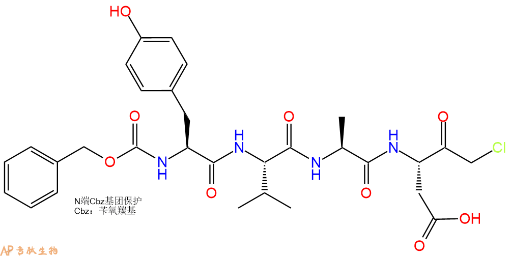 专肽生物产品CMK修饰肽：Z-Tyr-Val-Ala-Asp-CMK402474-85-5