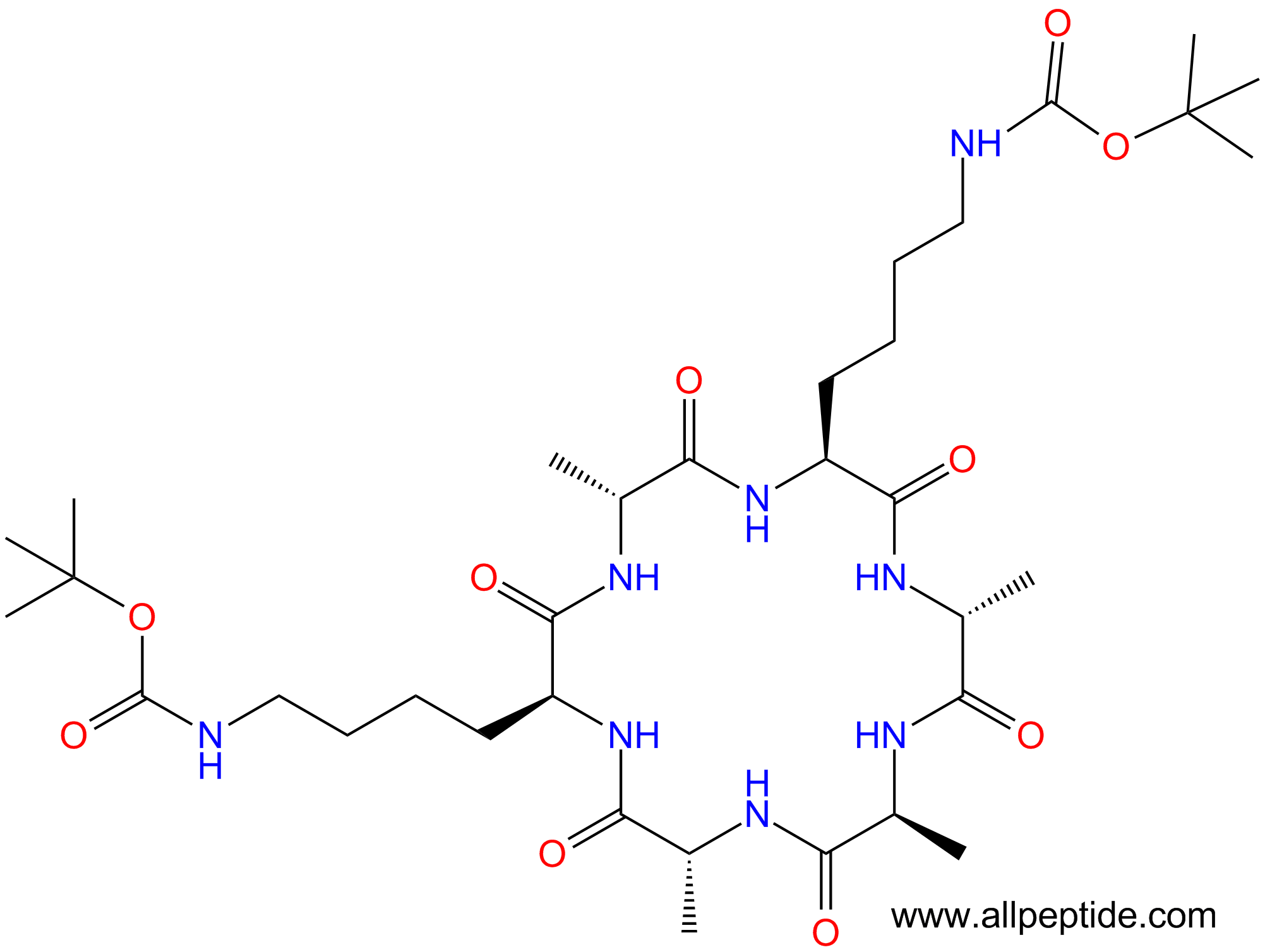 专肽生物产品环六肽c[DAla-A-DAla-Lys(Boc)-DAla-Lys(Boc)]959924-66-4