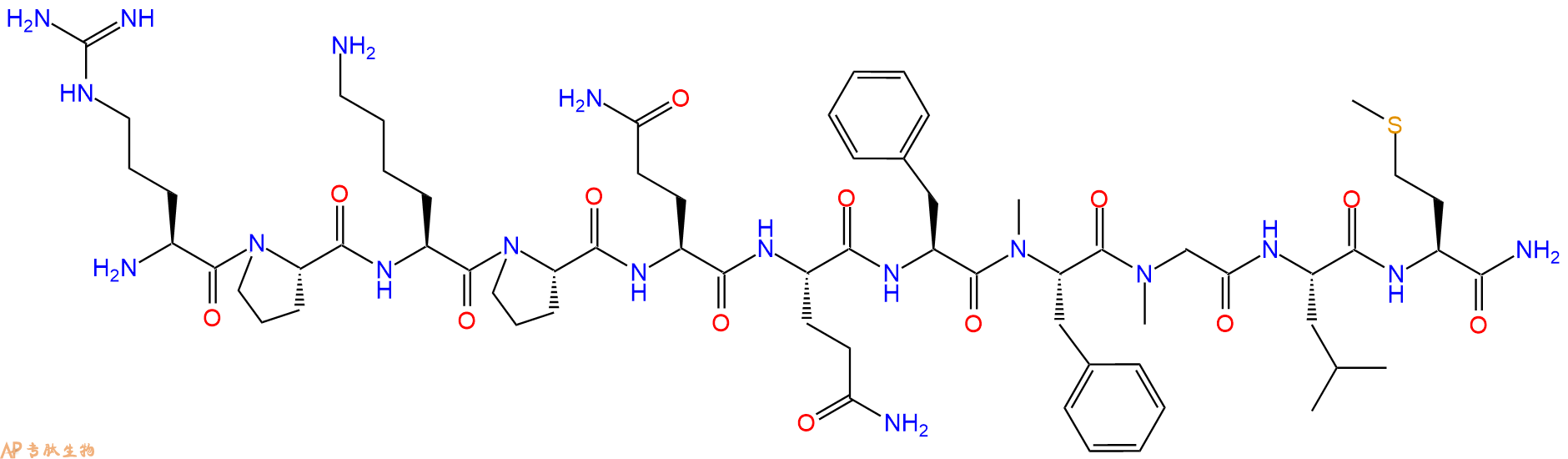 专肽生物产品P物质肽[MePhe8, Sar9] Substance P