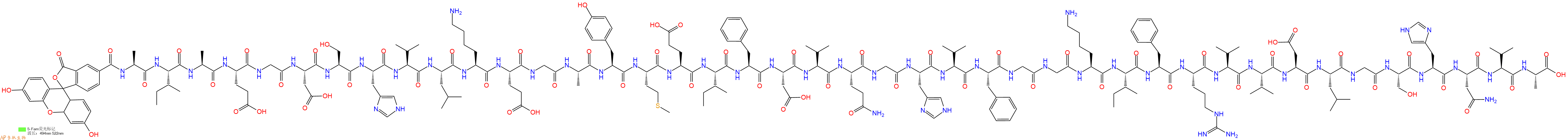 专肽生物产品淀粉肽5-FAM-Amyloid β-Protein (1-42)