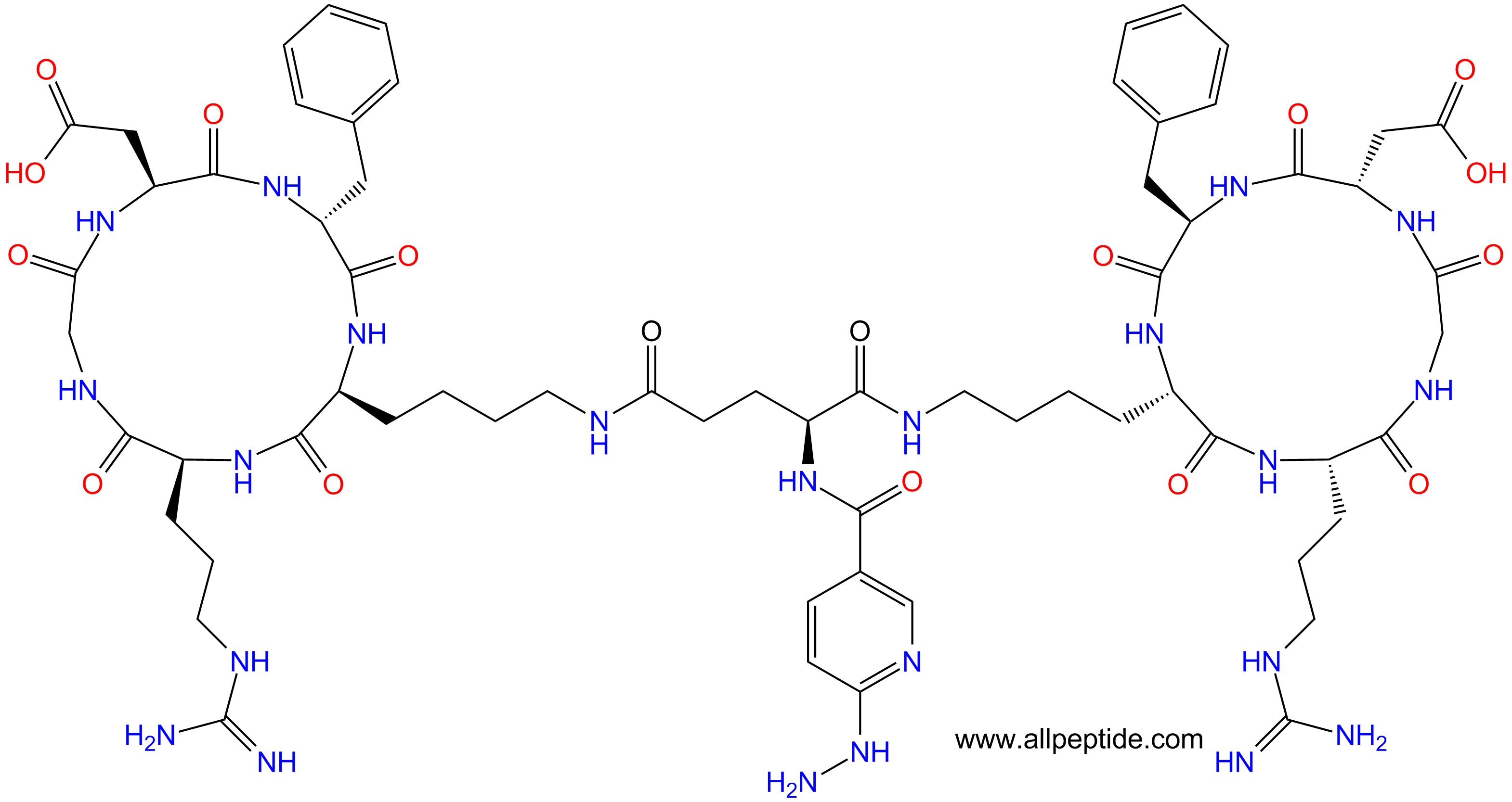 专肽生物产品c(RGD)环肽：HYNIC-E[c(RGDfK)]2