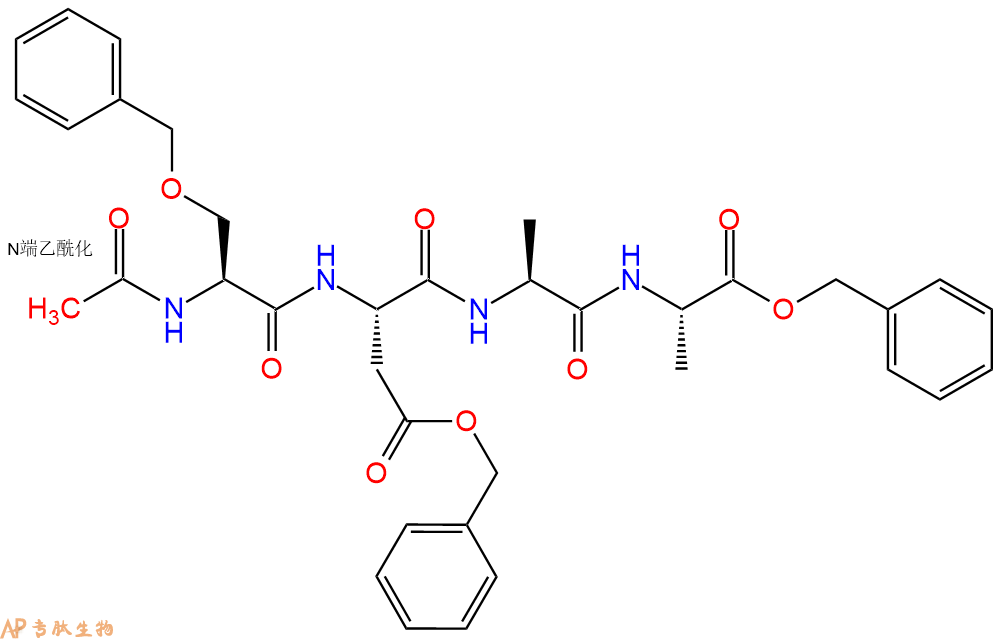 专肽生物产品四肽Ac-Ser(Bzl)-Asp(OBzl)-Ala-Ala-苄酯化69863-27-0