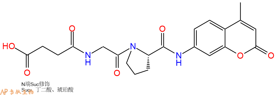 专肽生物产品二肽脯氨酰内肽酶（PEP）底物：Suc-GF-7-氨基-4-甲基香豆素80049-85-0