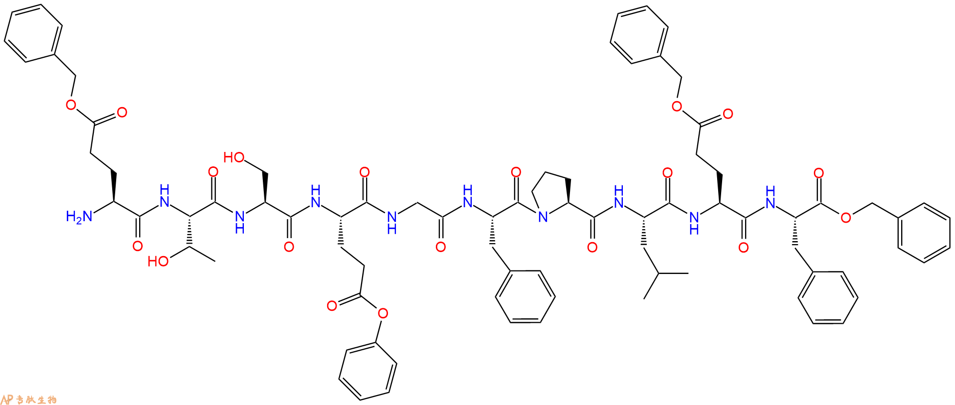 专肽生物产品Glu(OBzl)-T-S-Glu(OBzl)-G-F-P-L-Glu(OBzl)-F-苄酯化78452-22-9