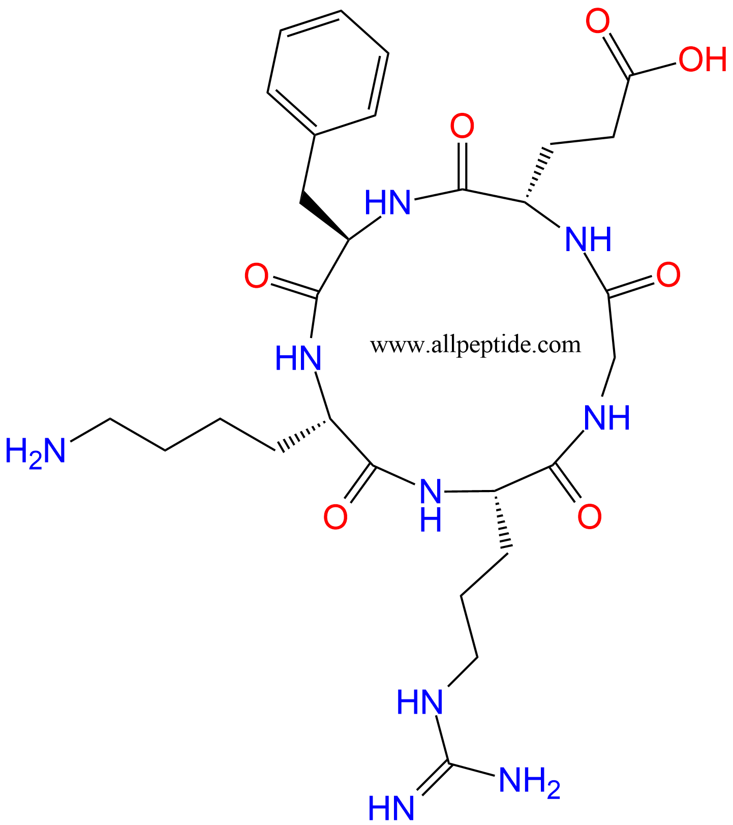 专肽生物产品c(RGD)环肽：c(RGEfK)、c(RGE-DPhe-K)