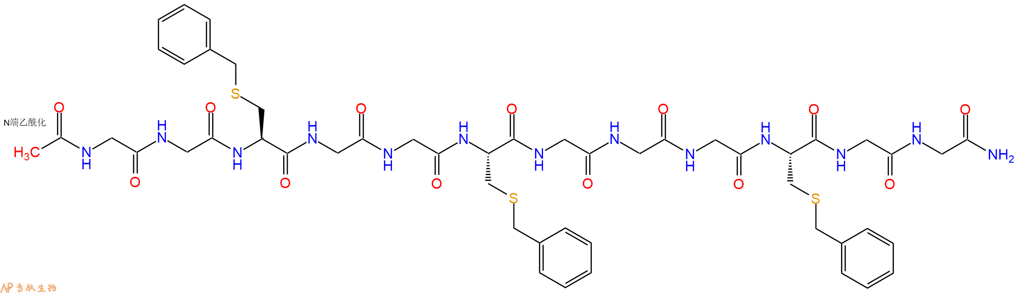 专肽生物产品Ac-Gly2-Cys(Bzl)-Gly2-Cys(Bzl)-Gly3-Cys(Bzl)-Gly2-77374-51-7