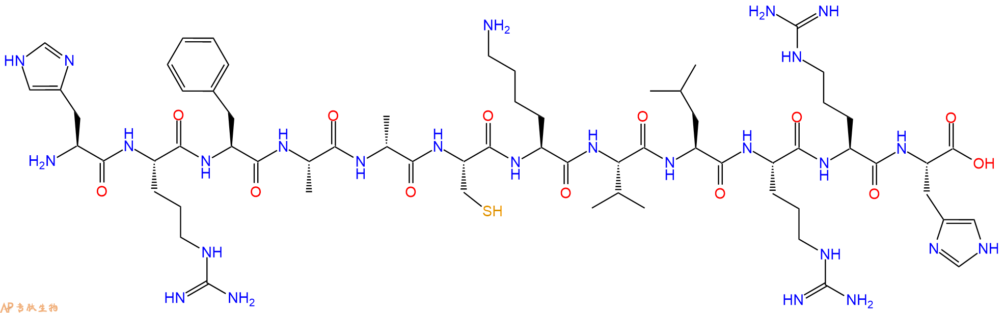 专肽生物产品His-R-F-A-DAla-C-K-Val-L-R-Arg-His1228171-22-9