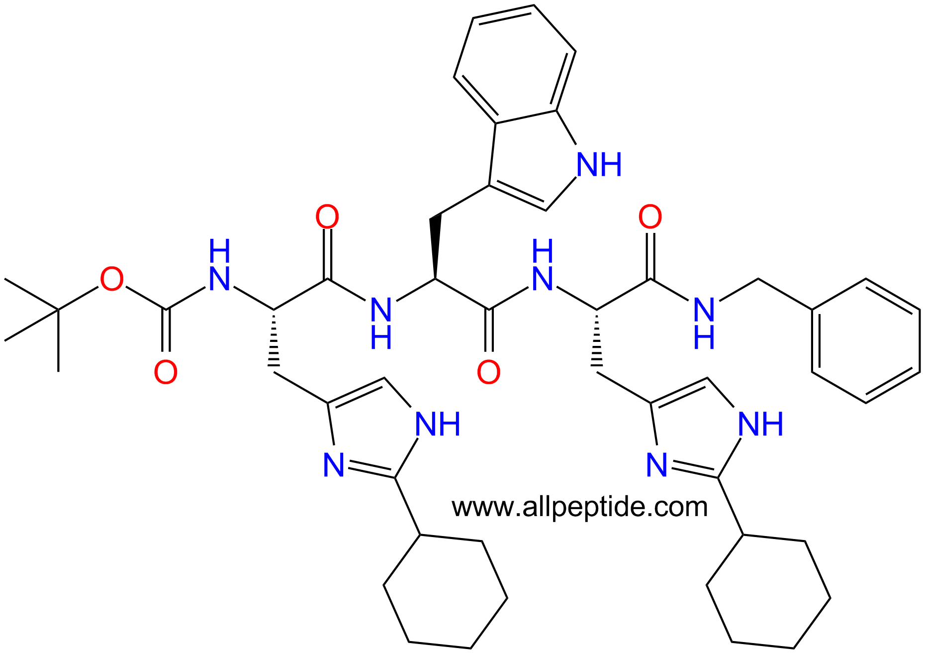 专肽生物产品Boc-His(cyclohexyl)-Trp-His(cyclohexyl)-NHBzl1610930-51-2