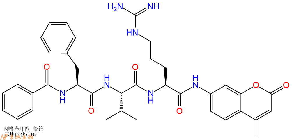 专肽生物产品三肽Thrombin 底物 III; Benzoyl-Phe-Val-Arg-7-氨基-4-甲基香豆88899-22-3