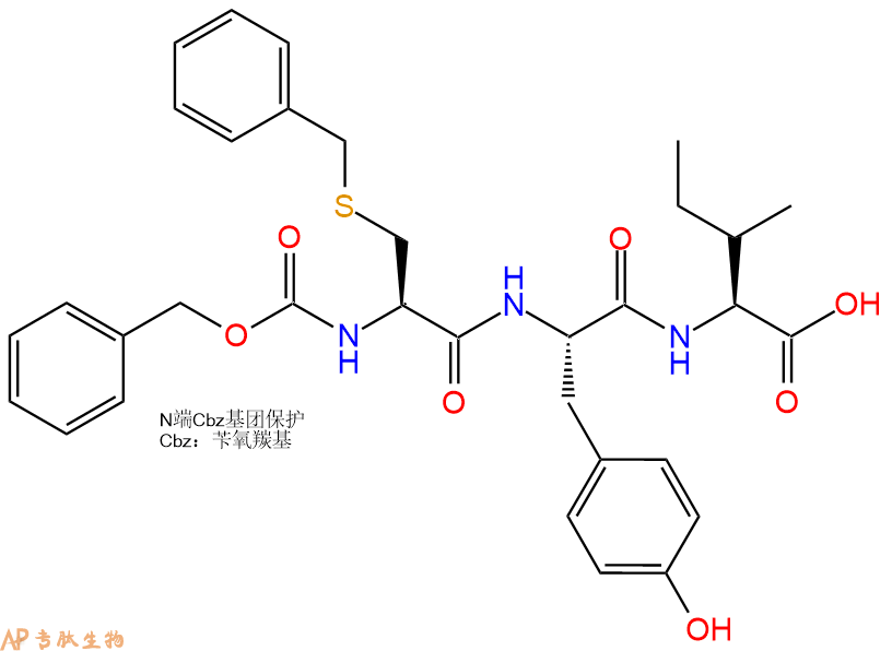 专肽生物产品三肽Cbz-Cys(Bzl)-Tyr-Ile52616-04-3