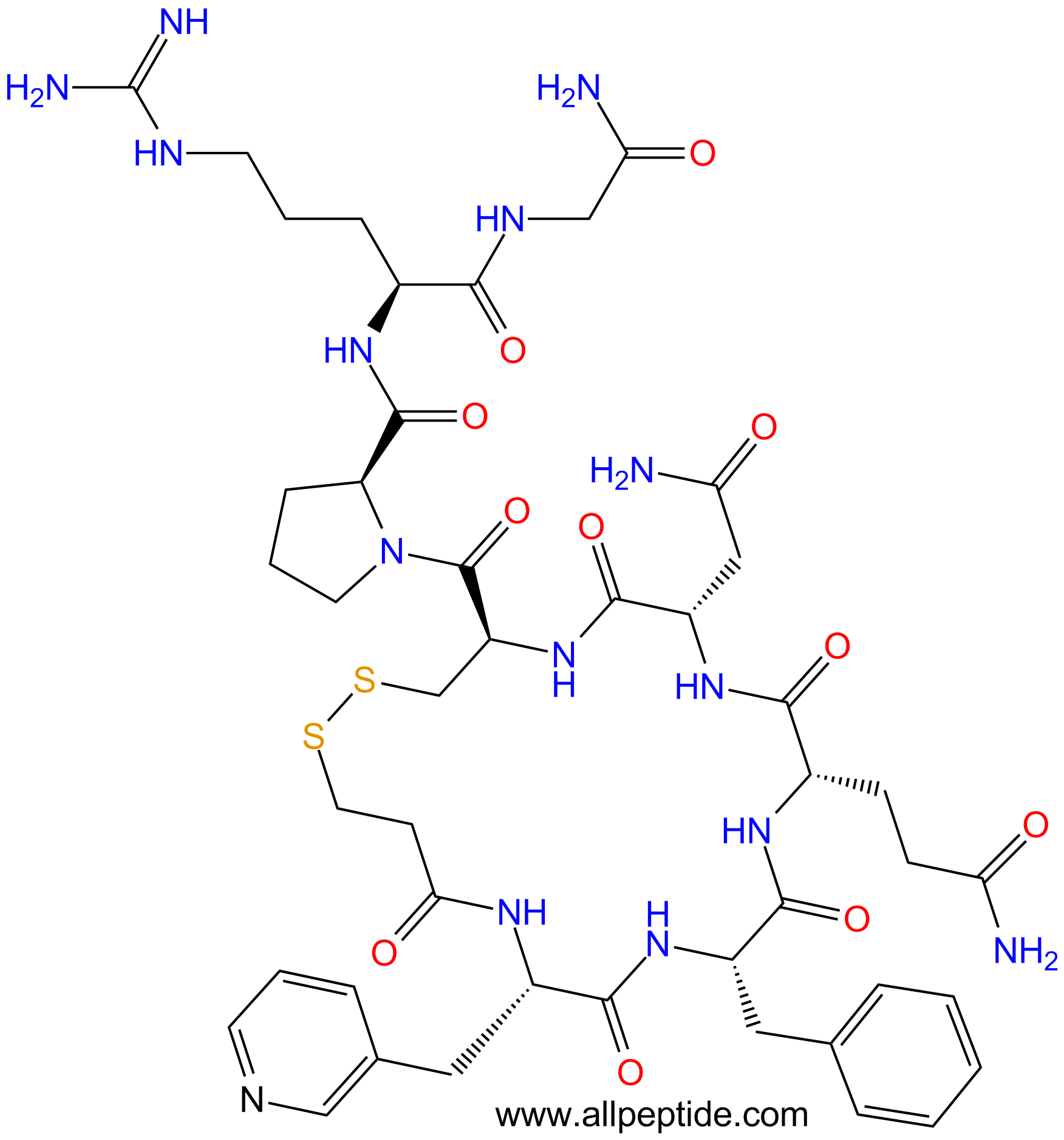 专肽生物产品Mpr-D-Pyridylalanine-Phe-Gln-Asn-Cys-Pro-Arg-Gly-N136105-89-0