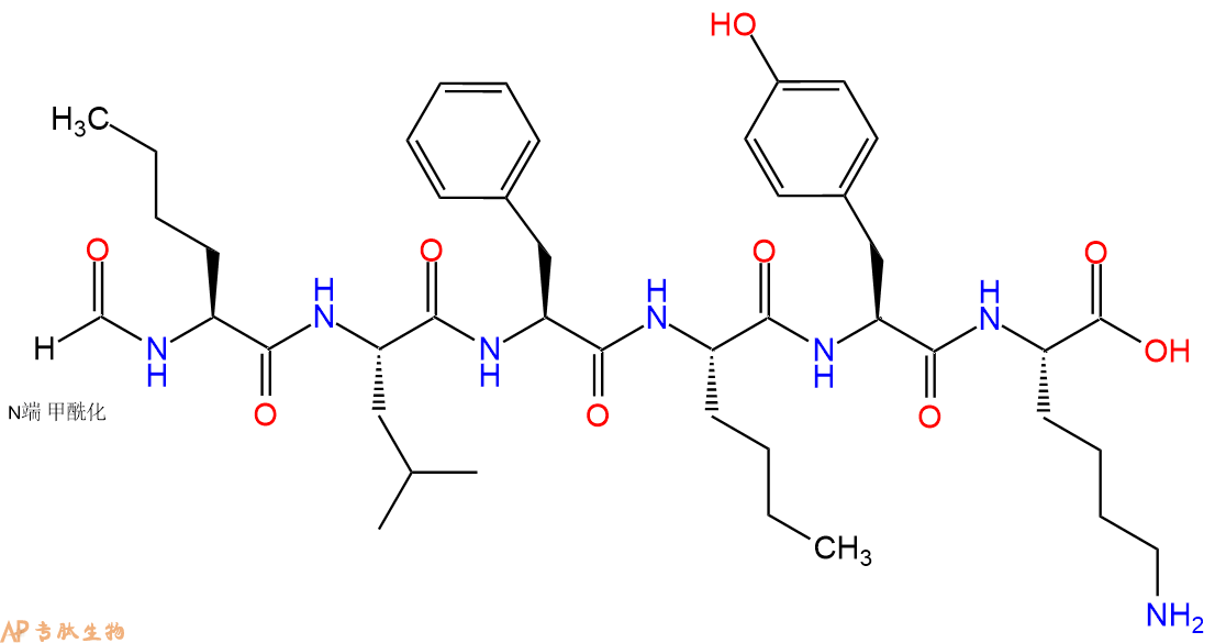 专肽生物产品六肽For-Nle-Leu-Phe-Nle-Tyr-Lys71901-21-8