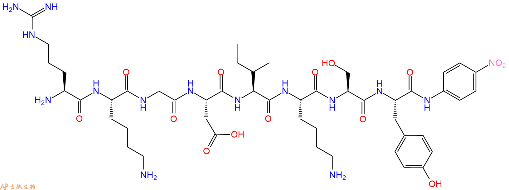 专肽生物产品八肽RKGDIKSY-pNA204450-29-3