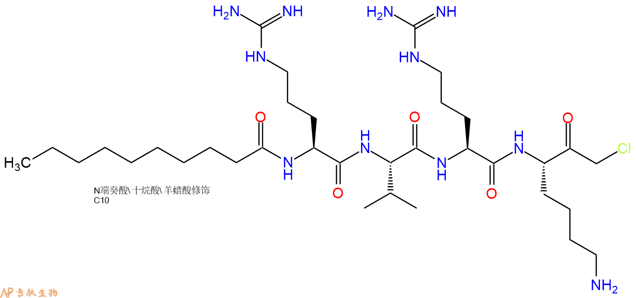 专肽生物产品葵酸-Agr-Val-Arg-Lys-CMK534615-50-4