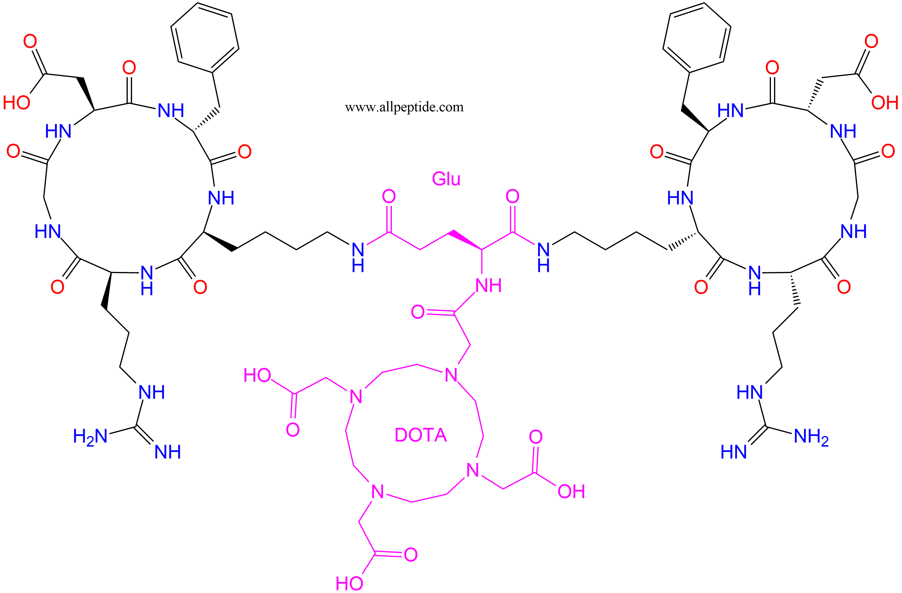 专肽生物产品c(RGD)环肽：DOTA-E[c(RGDfK)2]