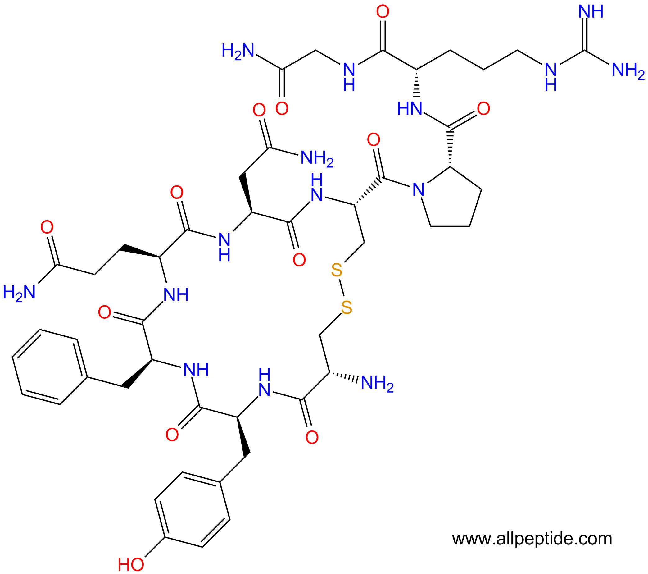 专肽生物产品抗利尿激素：精氨加压素、[Arg8] Vasopressin /AVP113-79-1/129979-57-3/9034-50-8/11000-17-2