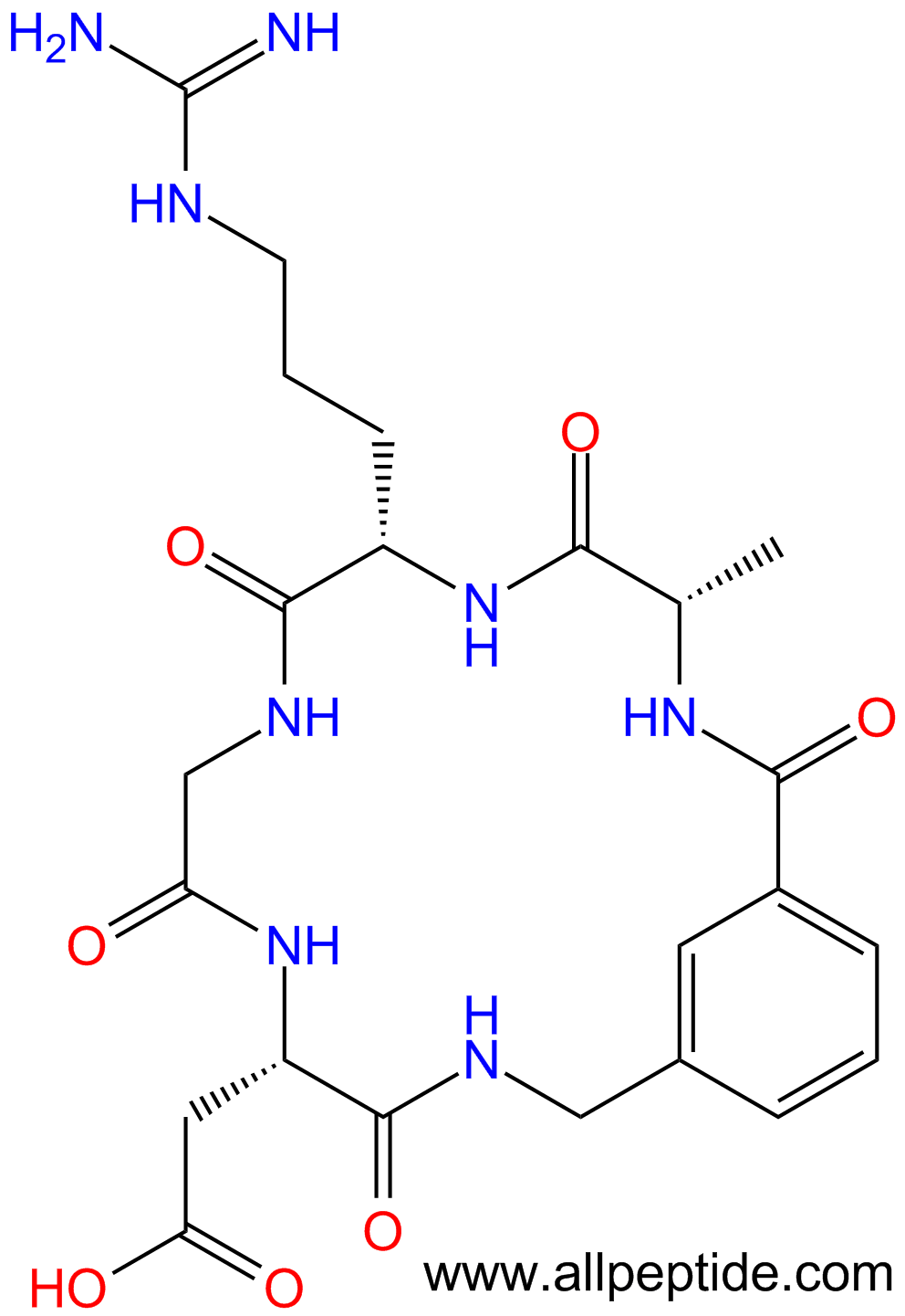 专肽生物产品RGD环肽：Cyclo(Ala-Arg-Gly-Asp-3-Aminomethylbenzoyl)、XJ735153381-95-4/153382-24-2