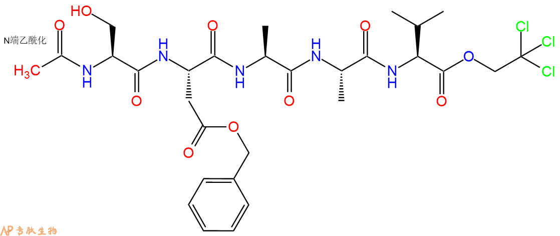 专肽生物产品五肽Ac-Ser-Asp(OBzl)-Ala-Ala-Val-NHNTroc134327-75-6