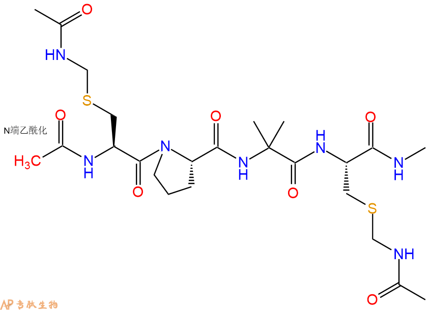 专肽生物产品四肽Ac-Cys(Acm)-Pro-Aib-Cys(Acm)-甲氨基化141271-88-7