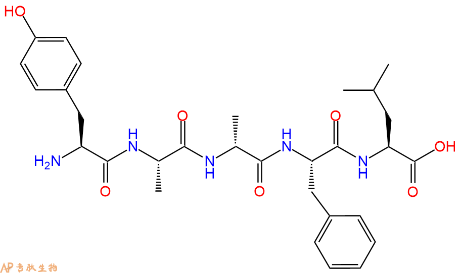 专肽生物产品五肽Tyr-Ala-DAla-Phe-Leu64963-20-8