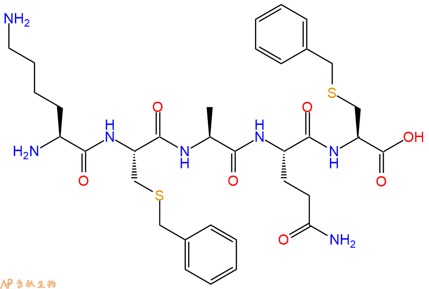 专肽生物产品五肽Lys-Cys(Bzl)-Ala-Gln-Cys(Bzl)16875-81-3