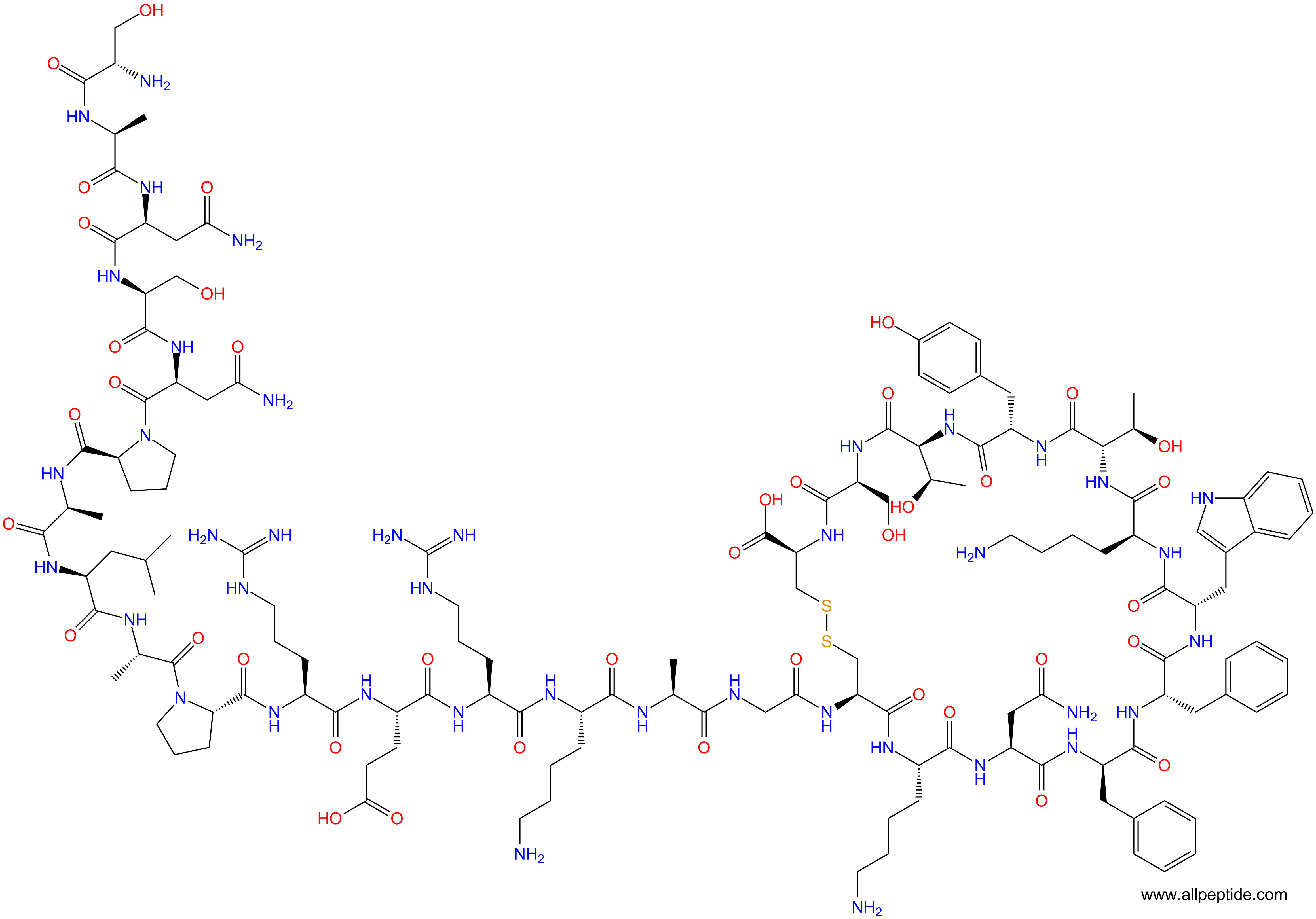 专肽生物产品生长激素抑制素[Leu8, DTrp22, Tyr25]-Somatostatin-2877909-99-0