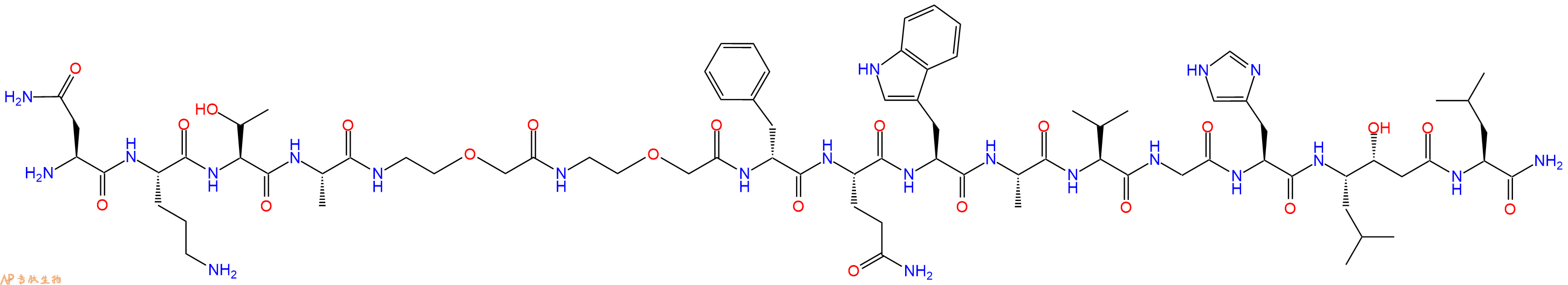 专肽生物产品NOTA-PEG2-D-Phe-Gln-Trp-Ala-Val-Gly-His-Sta-Leu-NH1446005-10-2