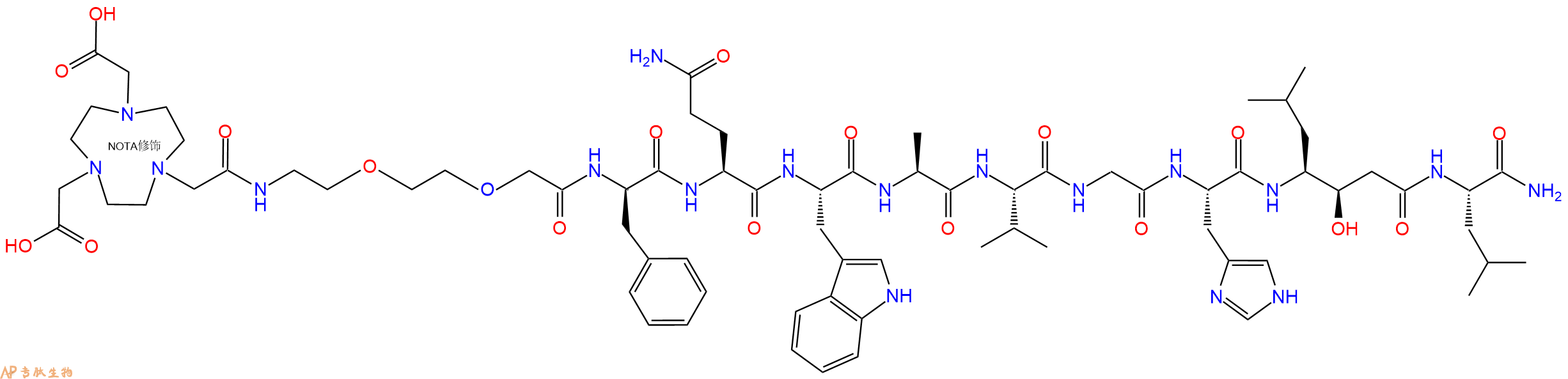 专肽生物产品拮抗性 Bombesin  类似物：NOTA-P2-RM26 1446005-10-2