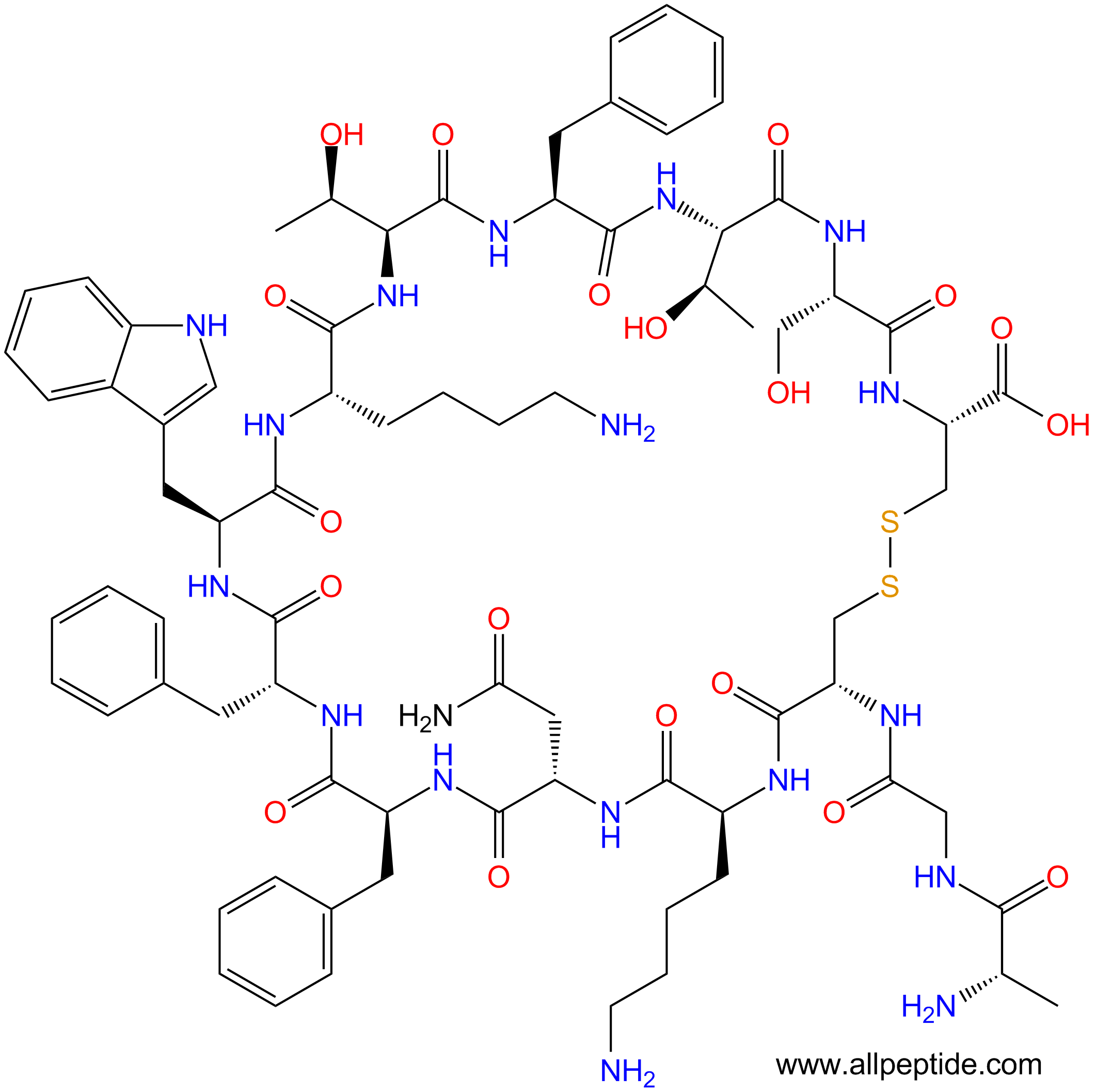 专肽生物产品生长激素抑制素(DPhe7)-Somatostatin-1464813-74-7