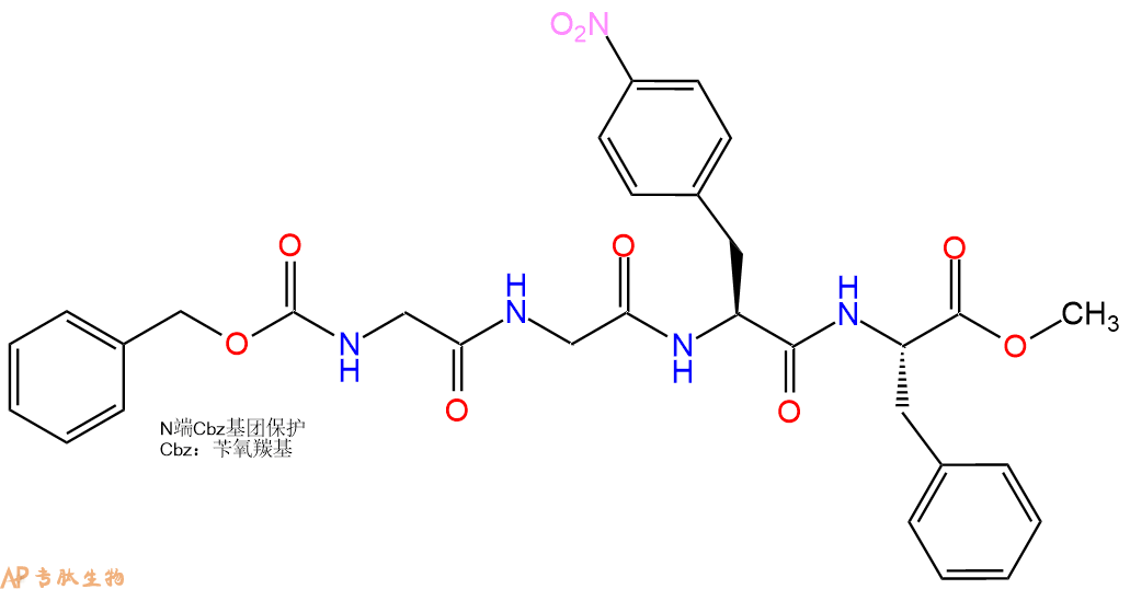 专肽生物产品四肽Cbz-Gly-Gly-Phe(4-NO2)-Phe-甲酯化22732-84-9