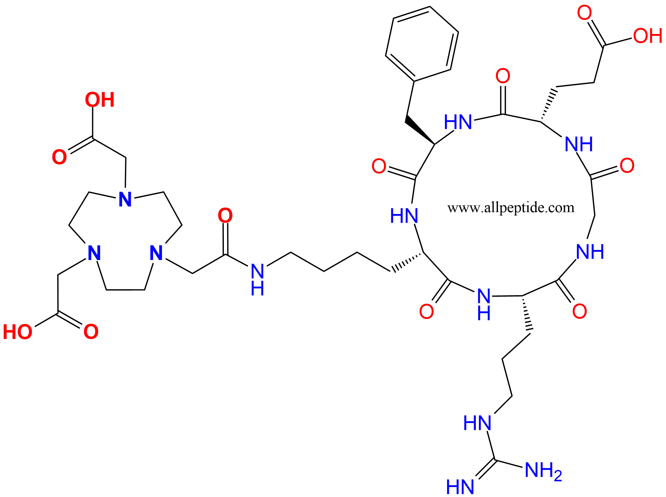专肽生物产品c(RGD)环肽：NOTA-c(RGDfK)