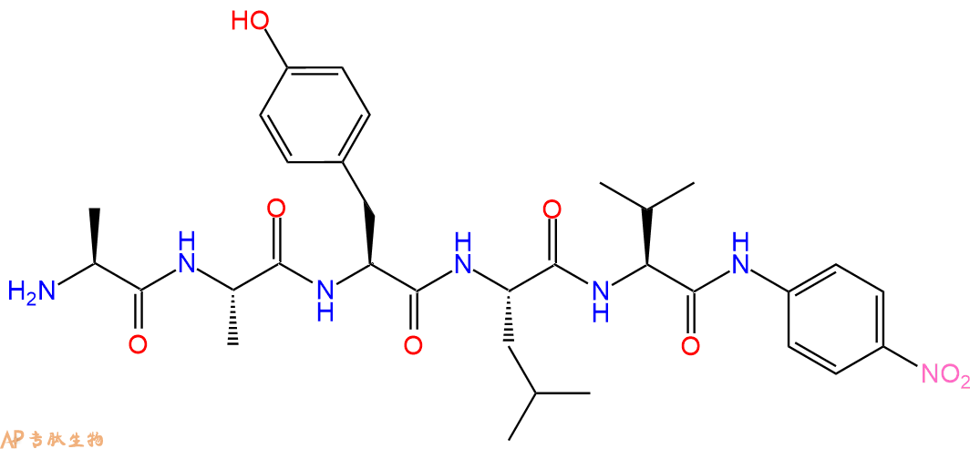 专肽生物产品五肽H-Ala-Ala-Tyr-Leu-Val-对硝基苯胺85698-04-0