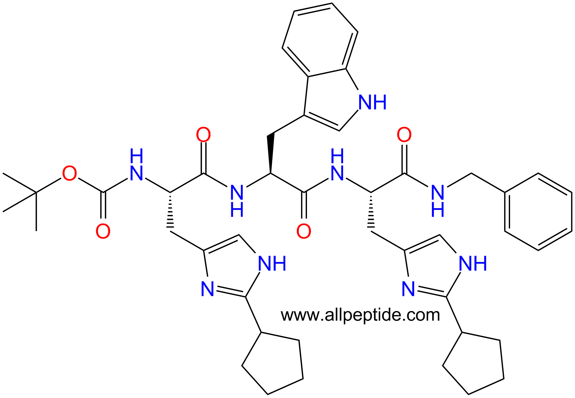 专肽生物产品Boc-His(cyclopentyl)-Trp-His(cyclopentyl)-NHBzl1610930-50-1