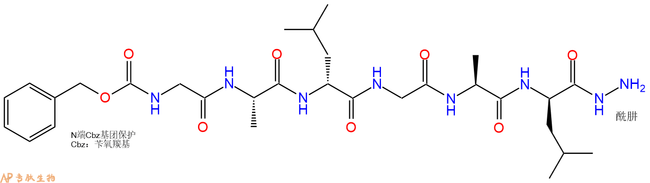 专肽生物产品六肽Cbz-Gly-Ala-DLeu-Gly-Ala-DLeu-NH-NH262686-63-9