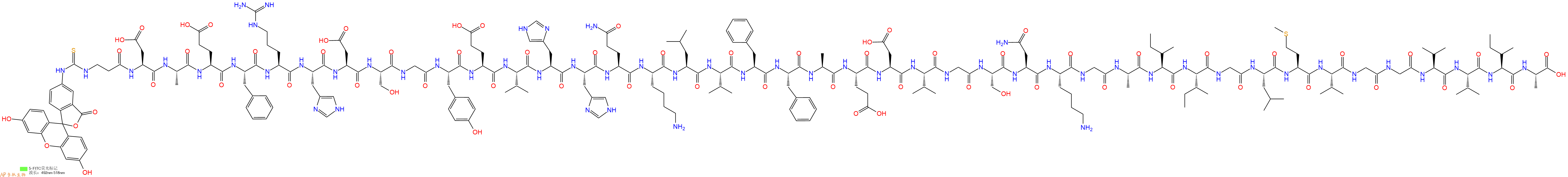 专肽生物产品淀粉肽FITC-β-Ala-Amyloid β-Protein (1-42)1802087-77-9