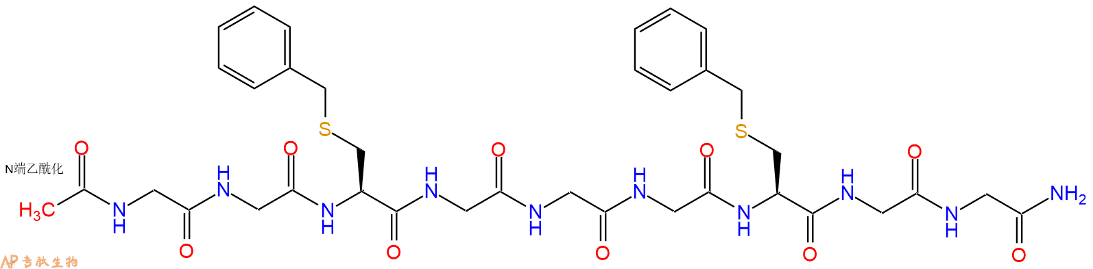 专肽生物产品Ac-Gly2-Cys(Bzl)-Gly3-Cys(Bzl)-Gly2-NH277374-42-6