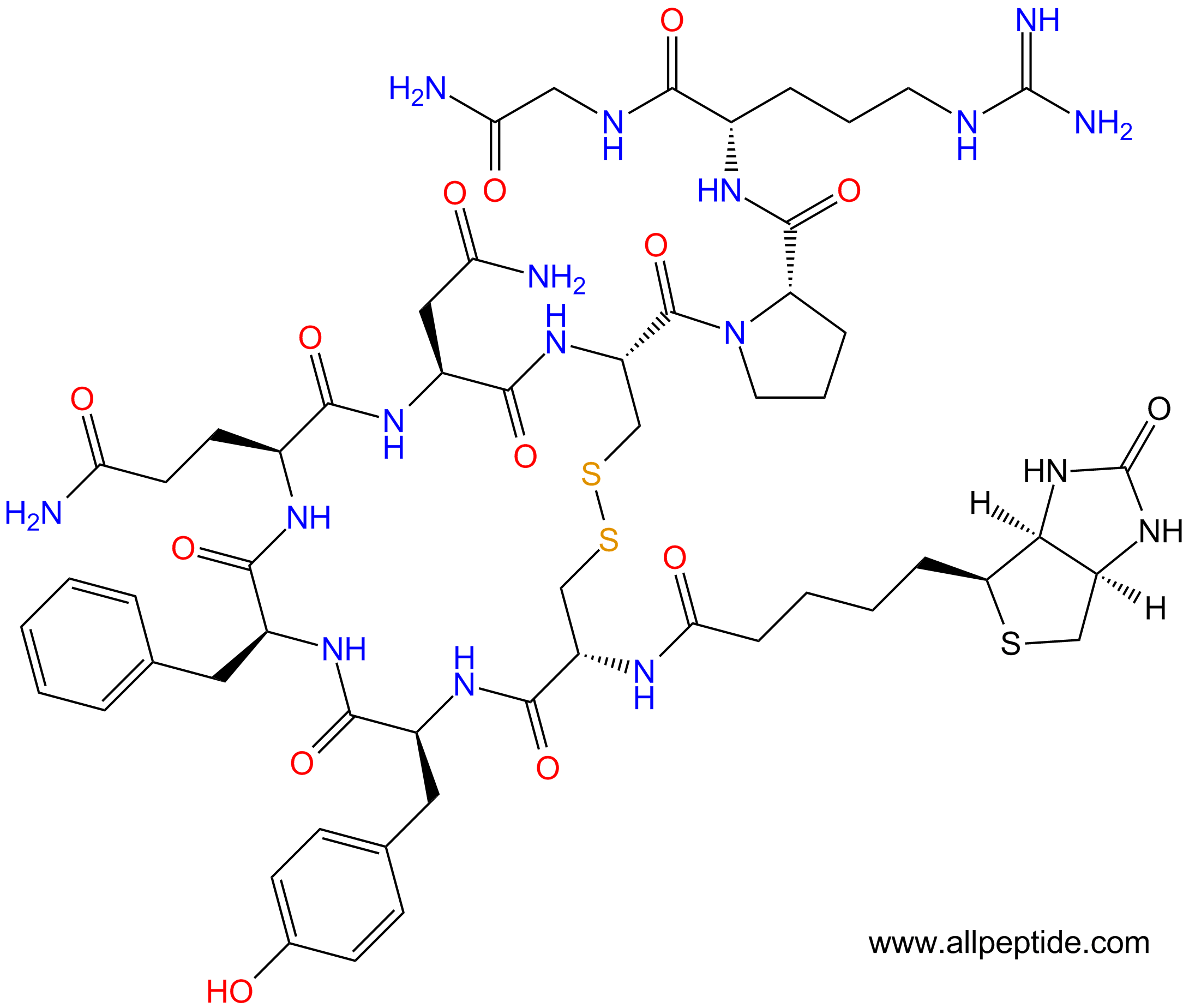 专肽生物产品生物素标记的抗利尿激素：Biotin-精氨加压素、Biotin-[Arg8] Vasopressin /AVP126703-17-1