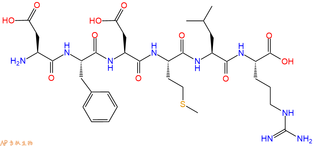 专肽生物产品六肽Asp Phe Asp Met Leu Arg1185993-23-0