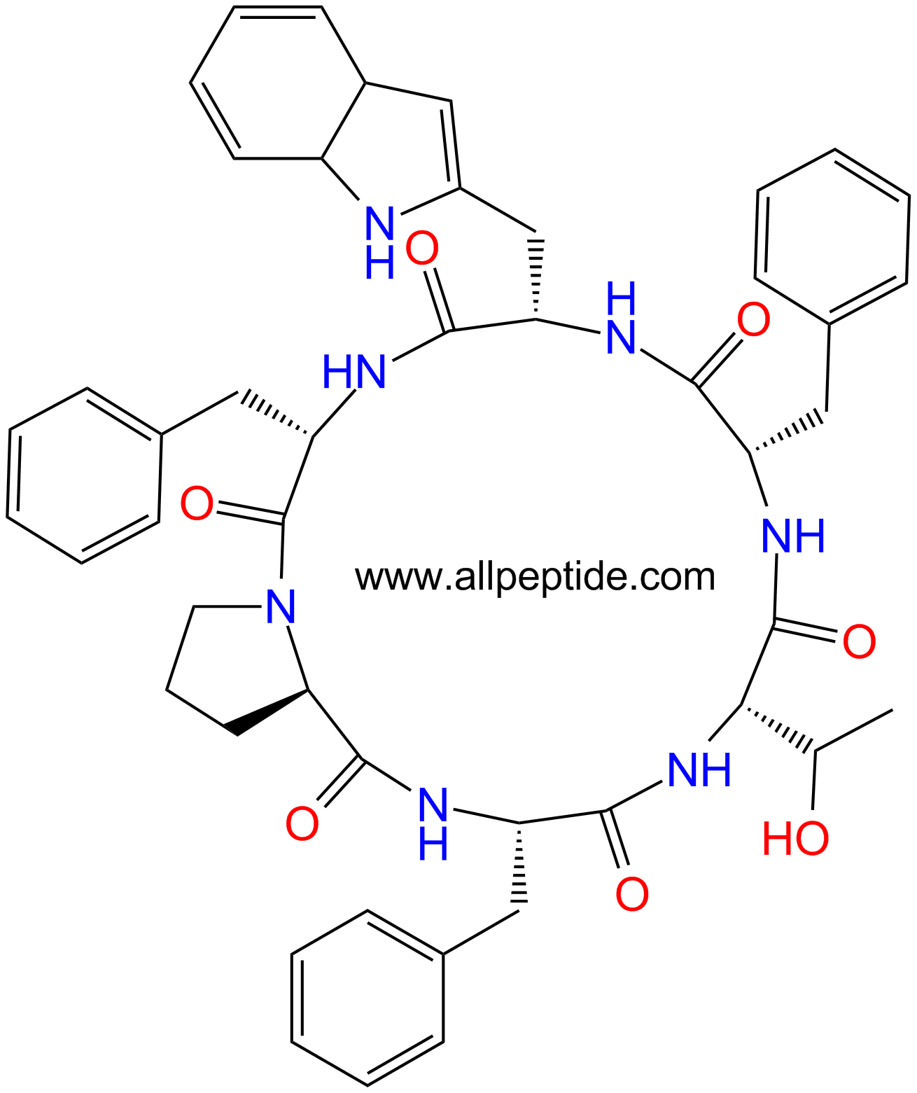 专肽生物产品环六肽c(DPro-Phe-Thr-Phe-Trp-Phe-)112270-16-3