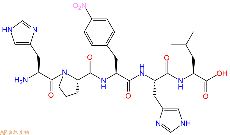 专肽生物产品五肽His-Pro-(p-NO2)Phe-His-Leu63658-53-7