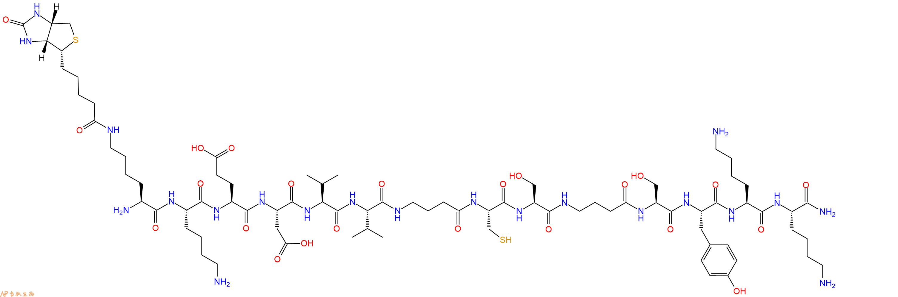 专肽生物产品Lys(Biotin)-Lys-Glu-Asp-Val-Val-Abu-Cys-Ser-Abu-Se
