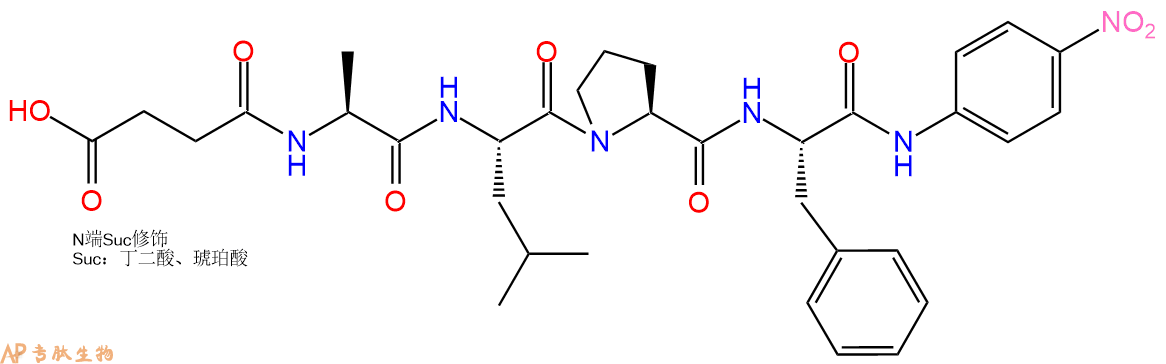 专肽生物产品肽基脯氨酰异构酶底物：Suc-Ala-Leu-Pro-Phe-对硝基苯胺128802-78-8