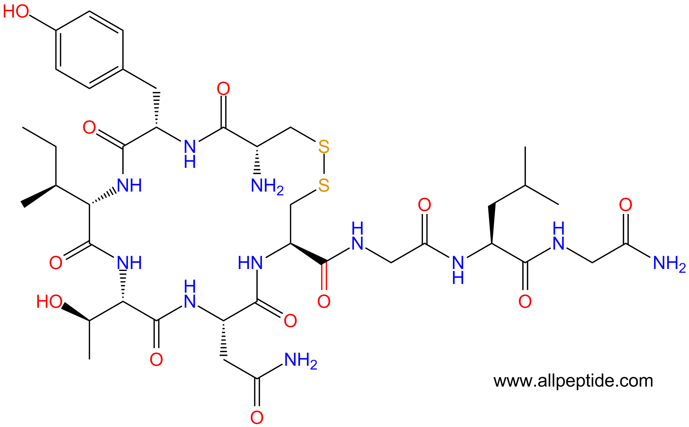 专肽生物产品缩宫素杂质肽[Thr4, Gly7]-Oxytocin60786-59-6