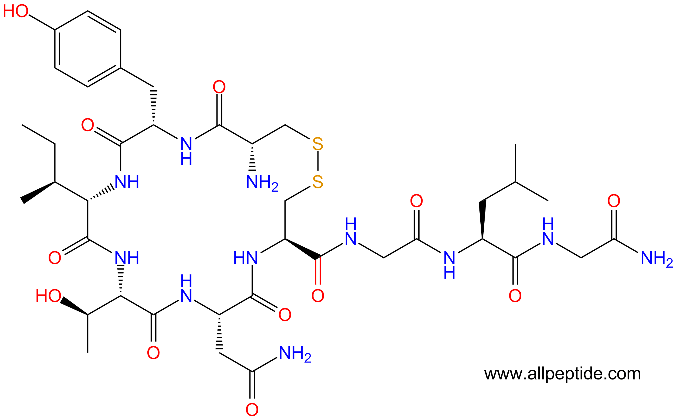 专肽生物产品缩宫素杂质肽：[Thr4, Gly7]-Oxytocin、TGOT60786-59-6