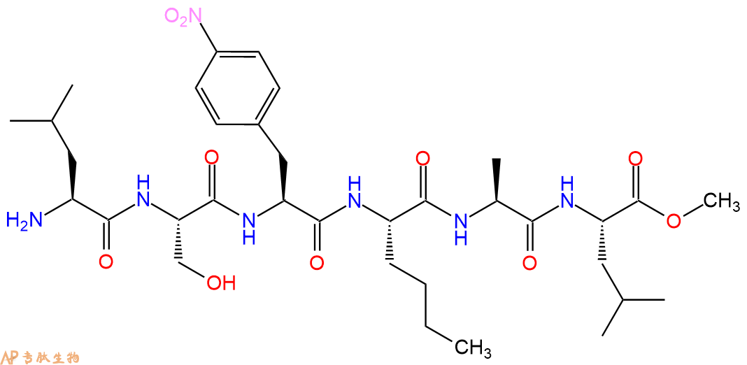专肽生物产品六肽Leu-Ser-Phe(4NO2)-Nle-Ala-Leu-甲酯化99764-63-3