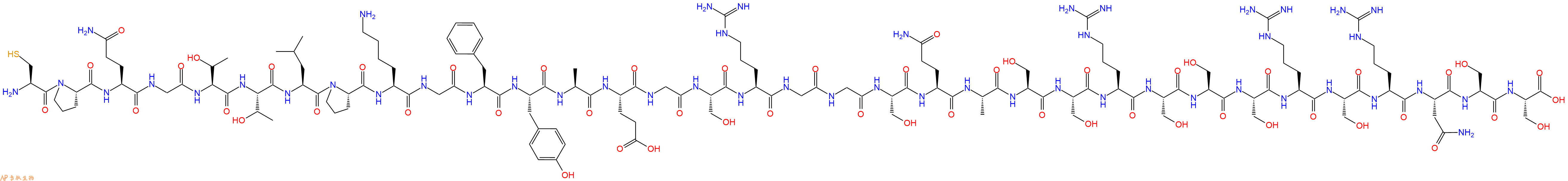 专肽生物产品Cys-Pro-Gln-Gly-Thr-Thr-Leu-Pro-Lys-Gly-Phe-Tyr-Al