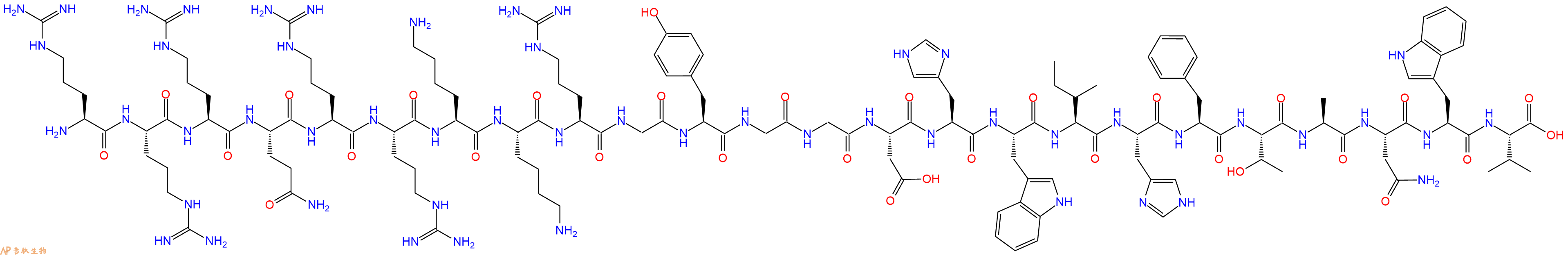 专肽生物产品二十四肽RRRQRRKKRGYGGDHWIHFTANWV